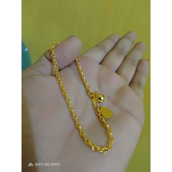 Gelang nori lapis emas 24k sertakan ukuran di catatan