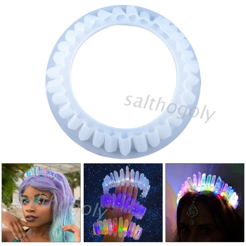 DIY Crystal Crown Tiara Epoxy Resin Mold Decorations Crafts Casting Silicone Mould