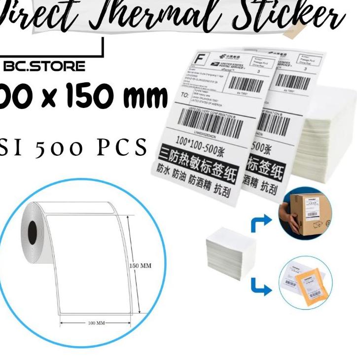 

Terbaru! Kertas Thermal Sticker/Label sticker thermal 100 x 150 MM Bare UK A6 Murah