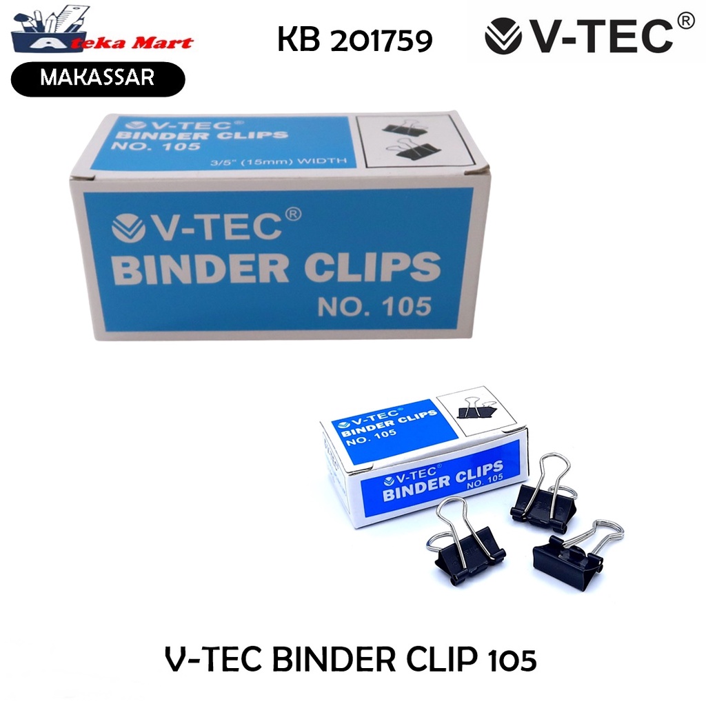 

[BOX BSR/12 KCL] V-TEC BINDER CLIP 105