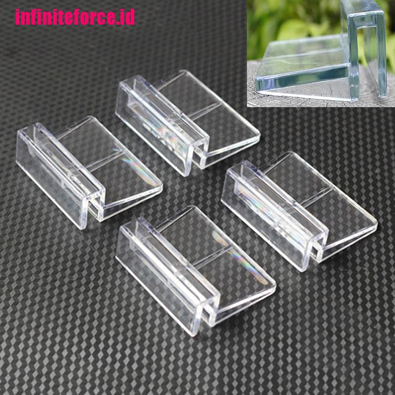 [IN*]4Pcs 6/8mm Aquarium Tank Clear Plastic Clips Glass Cover Strong Support Holders