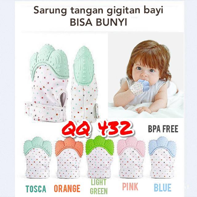 Sarung tangan gigitan bayi Baby Mitten Teether BPA Free