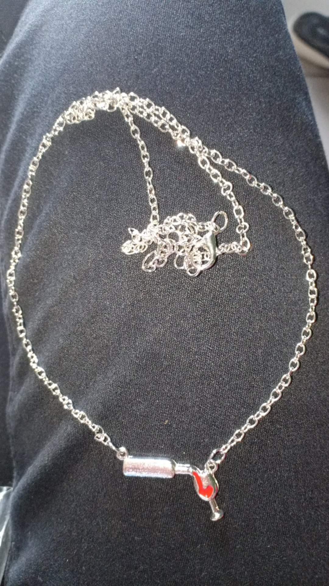 Kalung Fashion Wanita Desain Kepribadian Cinta Botol Anggur Merah Cangkir Kalung