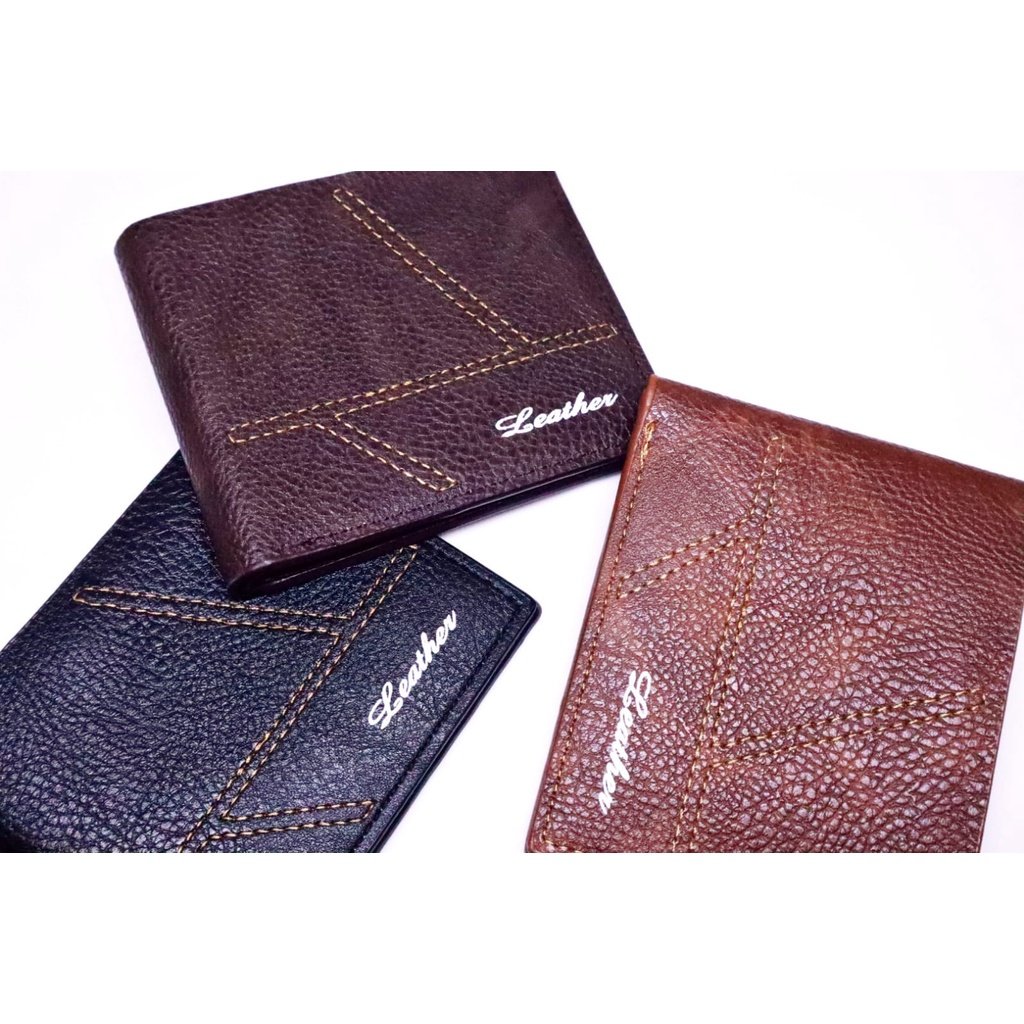 DOMPET LIPAT PENDEK PRIA 2 RUANG LEATHER SINTETIS - JH1