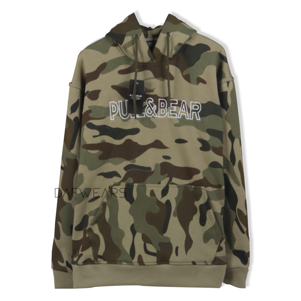 Hoodie PULL&BEAR Camo Embroidery