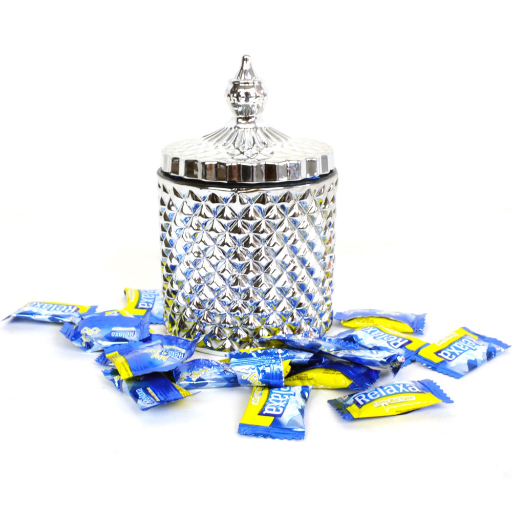 Formia Toples Kaca Betawi Silver Candy Box 14 cm - FR828SC14