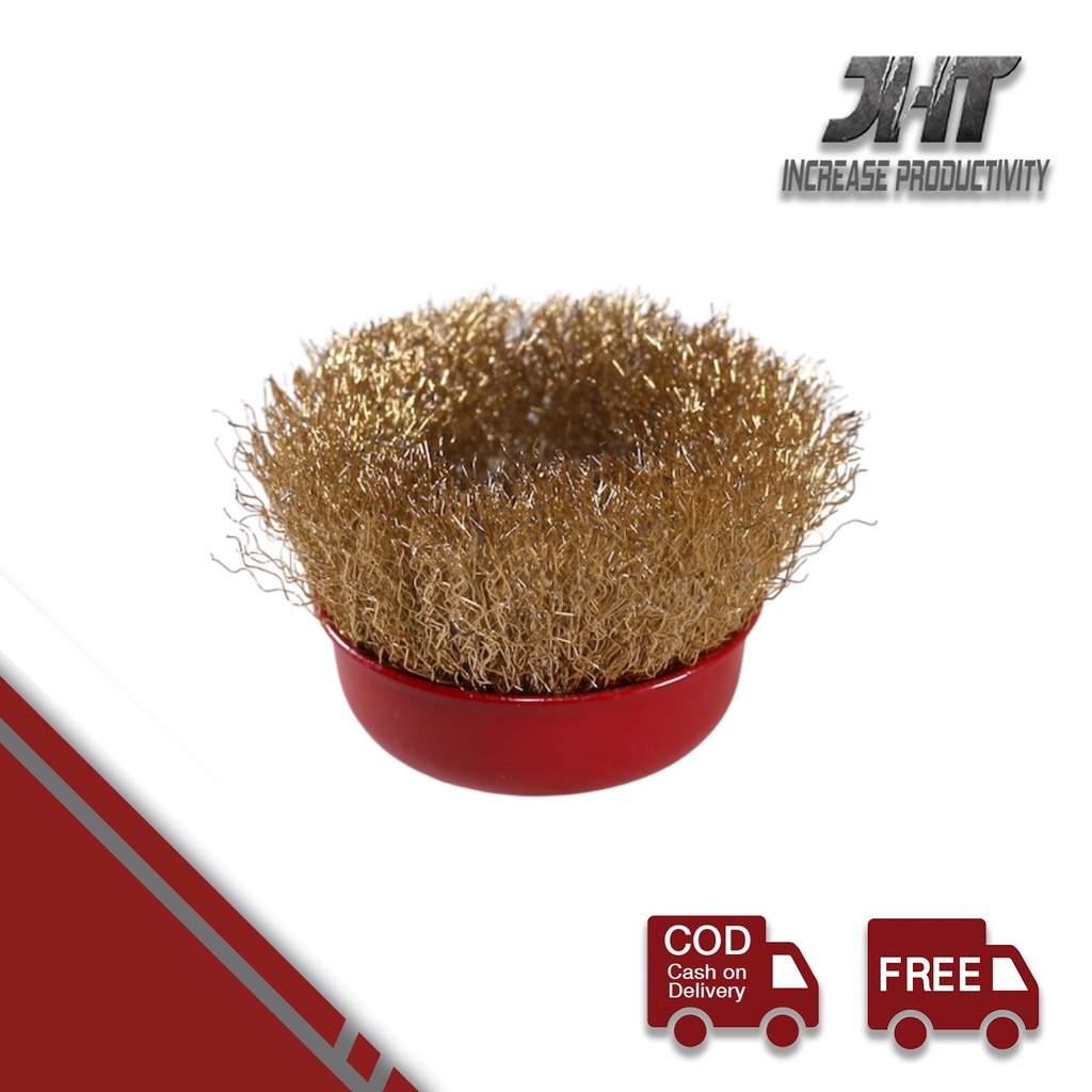 JHT Sikat Mangkok Sikat Kawat Mata Gerinda Wire Cup Brush 3" Batu Grinda Poles Besi Logam Stainless