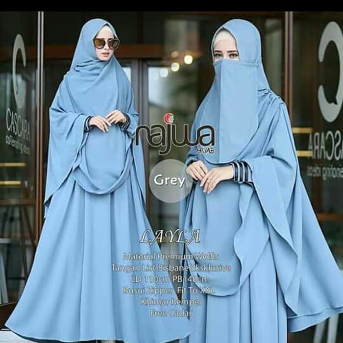 Gamis + Khimar Layla Syar'i ORI Najwa Longdress Maxi