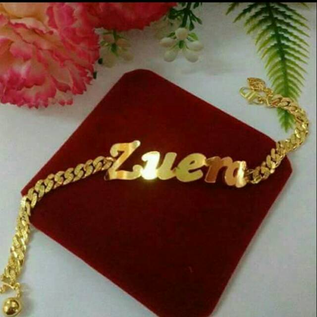 Gelang tangan / gelang titanium / gelang wanita / gelang  nama / lapis emas anti karat / Rantai tita