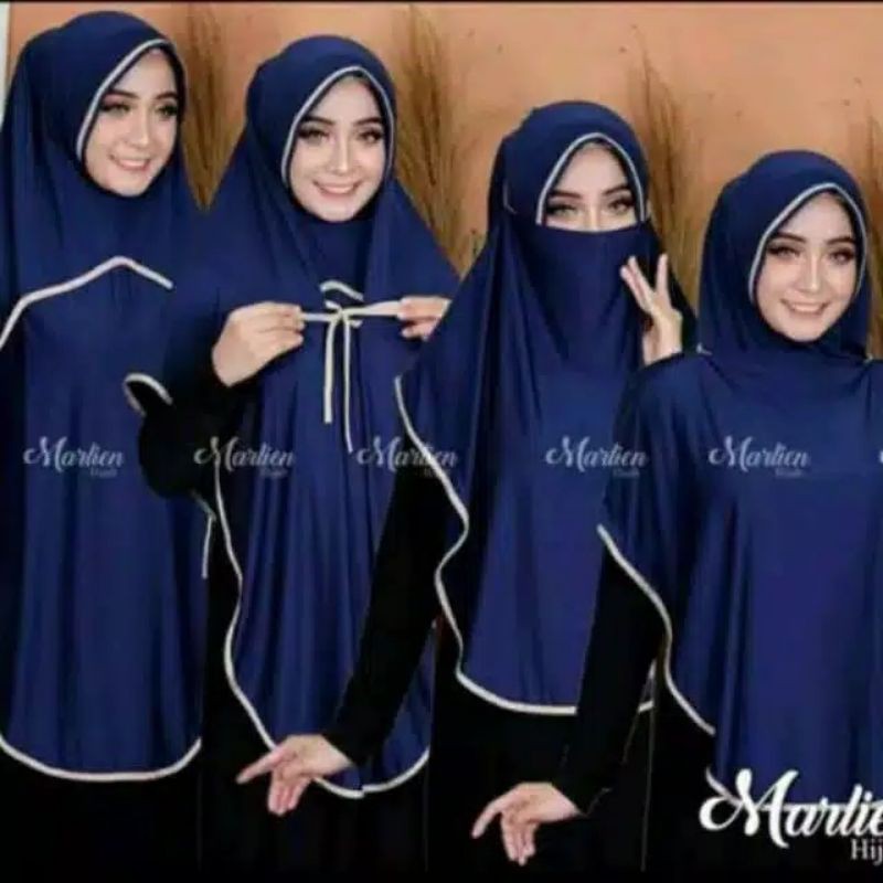 Hijab 3in1 Hijab Niqob Kerudung Syari Panjang Jersy Super Murah Jilbab Instan-1