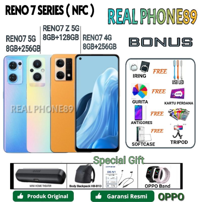 OPPO RENO7 5G | RENO 7 5G RAM 8/256 GB | RENO7 Z 5G | RENO 7 Z 5G RAM 8/128 GB | RENO7 4G | Reno7 4G RAM 8/256 GB -  A96 8/256 GB - RENO 8 8/256 GB  - A57 4/64 GB GARANSI RESMI OPPO INDONESIA