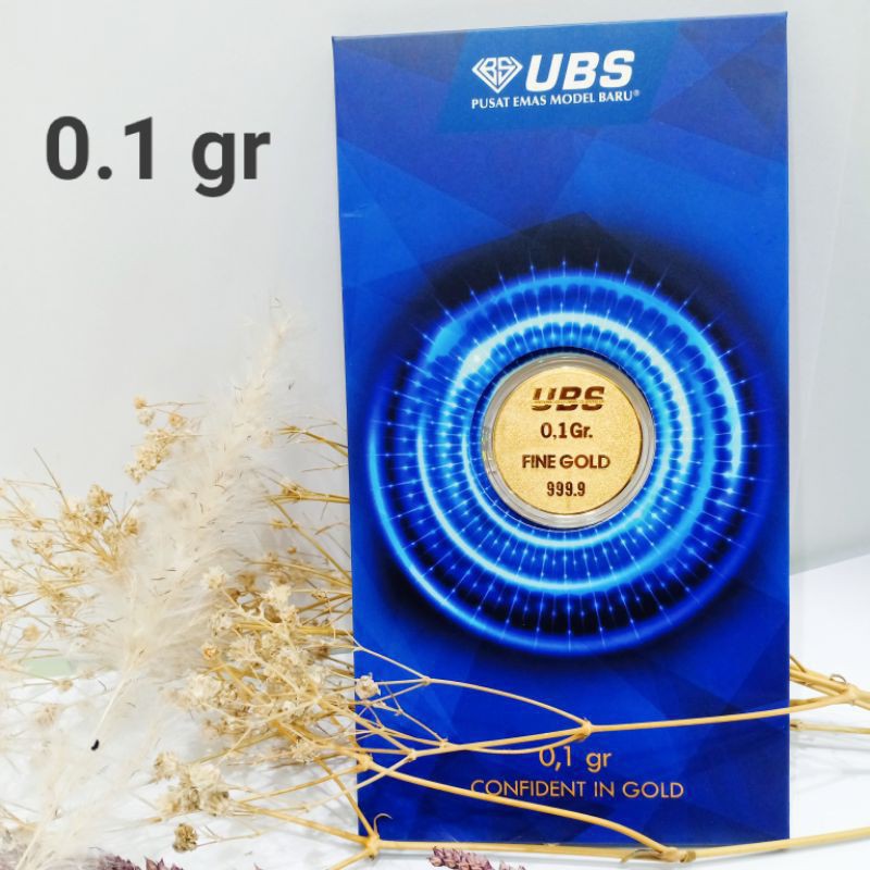 Logam Mulia 24K UBS Thin Gold Confident 0.1 Gram