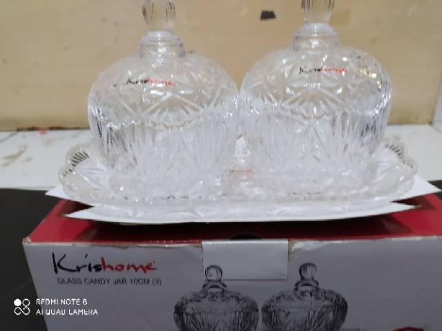 Glass candy jar 10cm merk Krishome