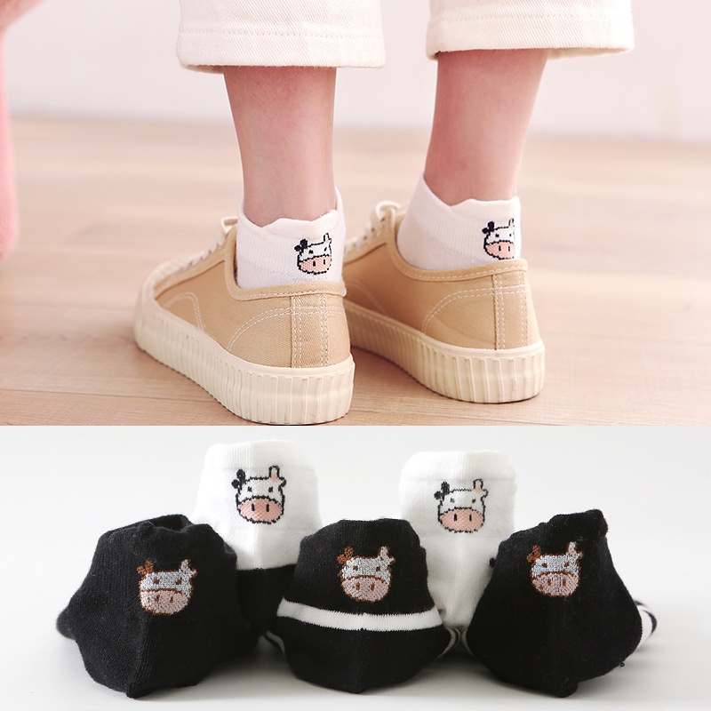 Kaos Kaki Ankle Cute Kaos Kaki Polos Bahan Katun Pria Wanita Unisex