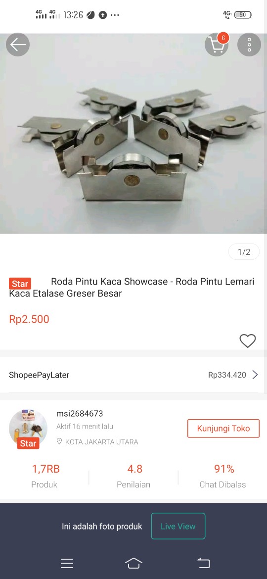 Roda Pintu Kaca Showcase - Roda Pintu Lemari Kaca Etalase Greser Besar