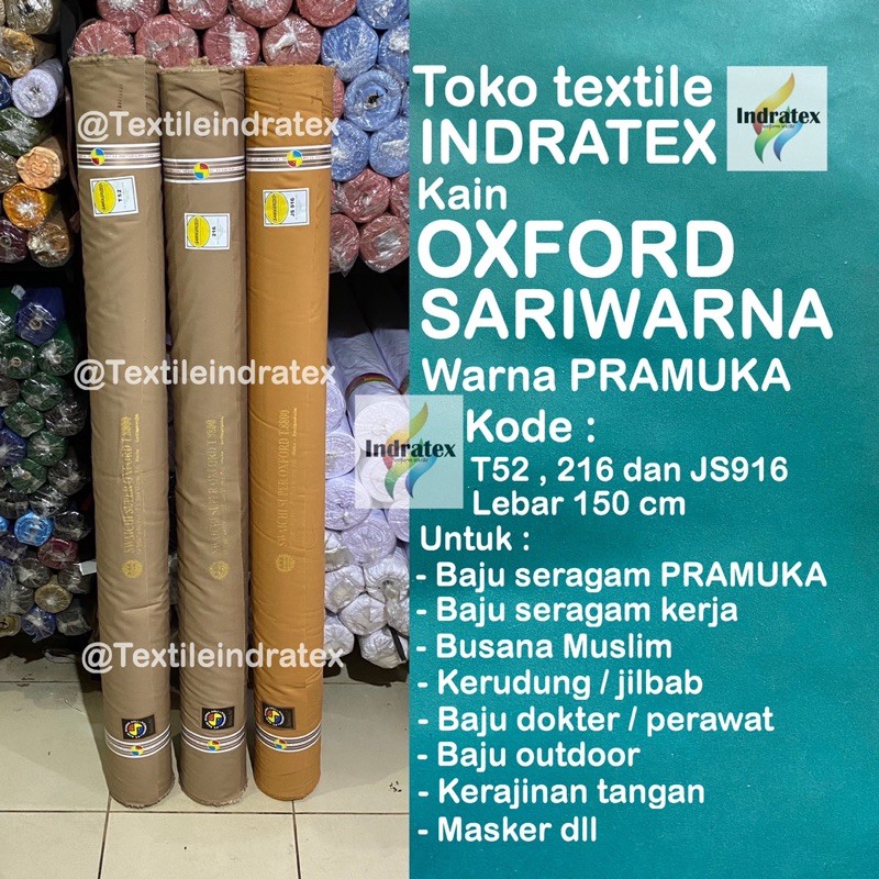 ( per 1 roll ) KAIN OXFORD SARI WARNA PRAMUKA SARIWARNA SWAICHI LEBAR 150 CM BAHAN BAJU SERAGAM PRAMUKA