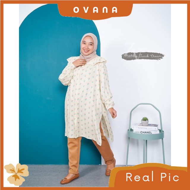 MALVIA TUNIK - Atasan Tunik Jumbo LD 130 Katun Rayon Viscose by Ovanawear