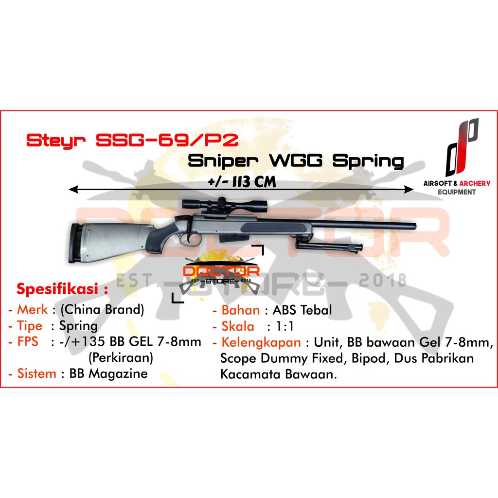 Mainan Replika Water Gel Blaster [WGG] Steyr SSG-69/P2 Spring Toys WGG Gel Bullet