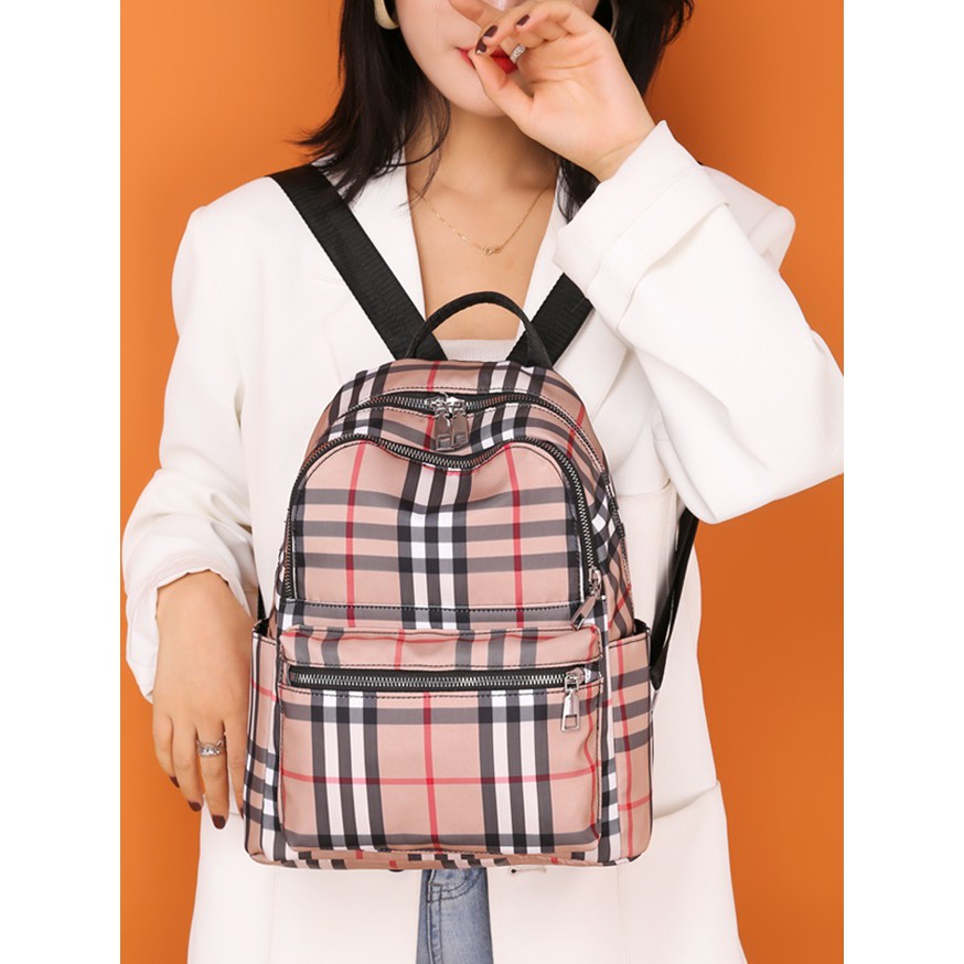 TAS BACKPACK RANSEL PUNGGUNG BURBERRY IMPORT  BACKPACK SEKOLAH KULIAH KERJA LUCU KOREAN STYLE