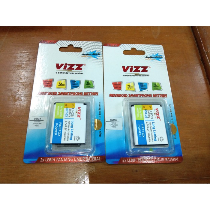 BATRE BATERAI BATTERY DOUBLE POWER VIZZ SONY BST33 BST-33 K530I W850