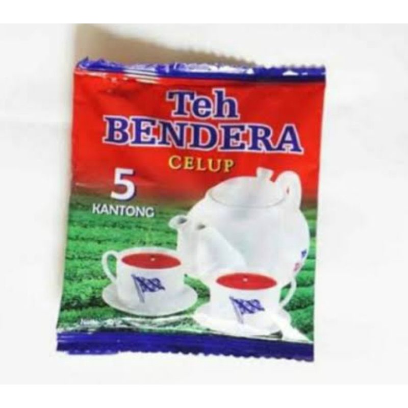 

teh celup cap bendera 1 renceng isi 6 bags perbungkus