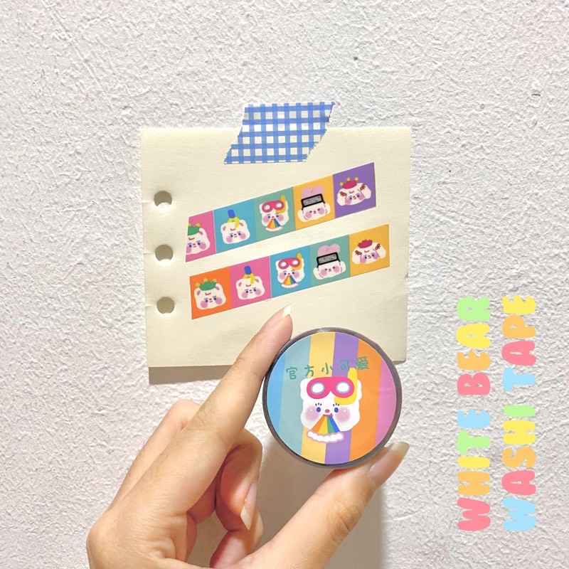 White bear washi tape ( Washi tape jepang korea Washi tape lucu )