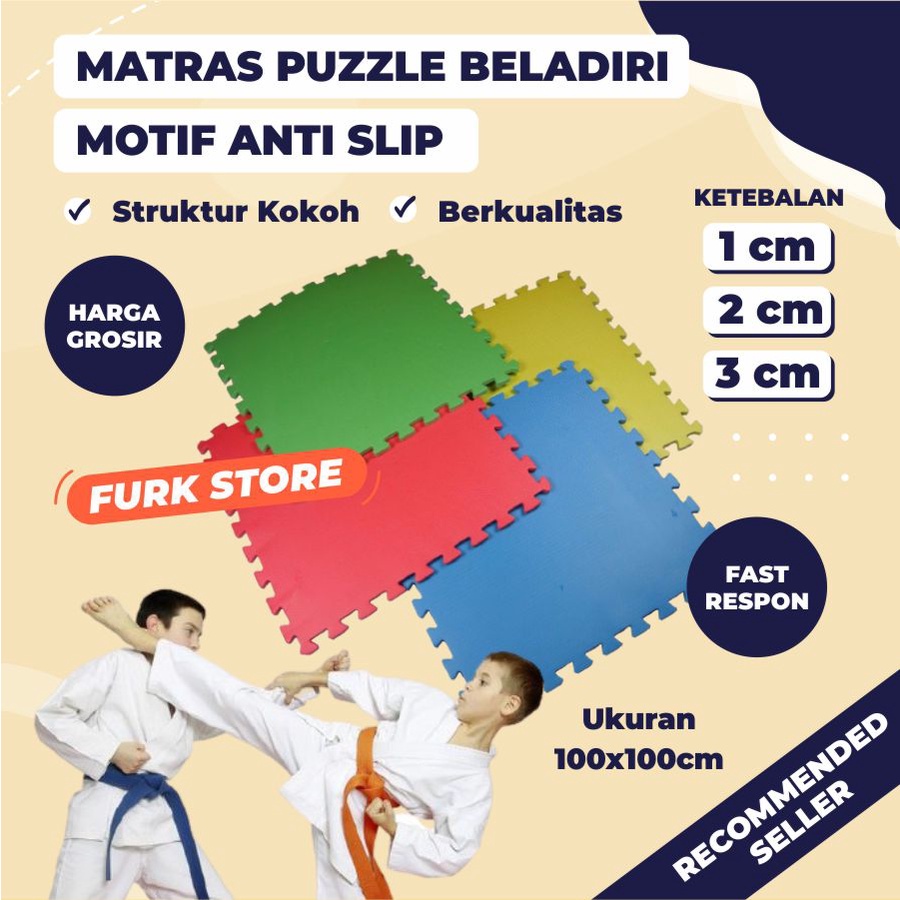 Matras Puzzle 100x100cm EVA05 [ANTI SLIP] -  Matras Interlock Puzzle | Evamat Polos | Matras Puzzle 