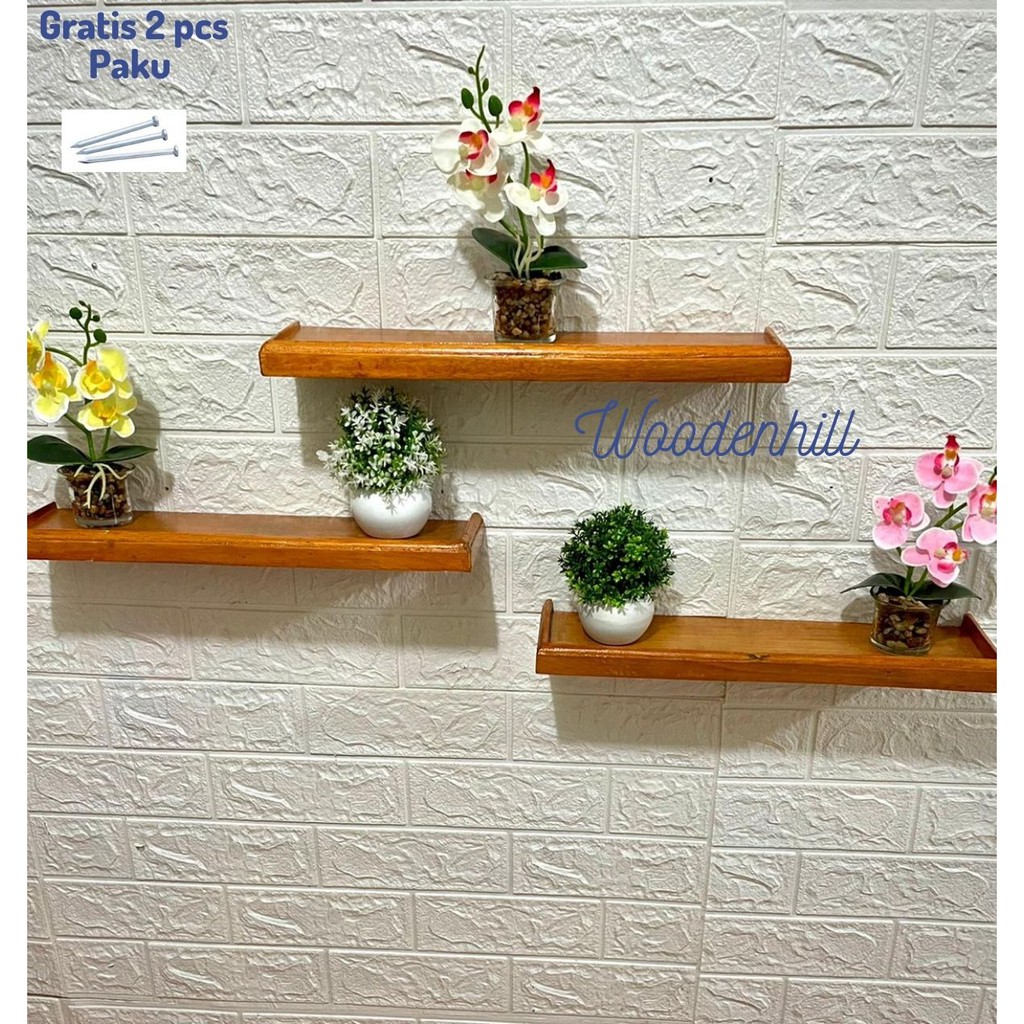 Rak Tempel Dinding Minimalis Serbaguna Kayu