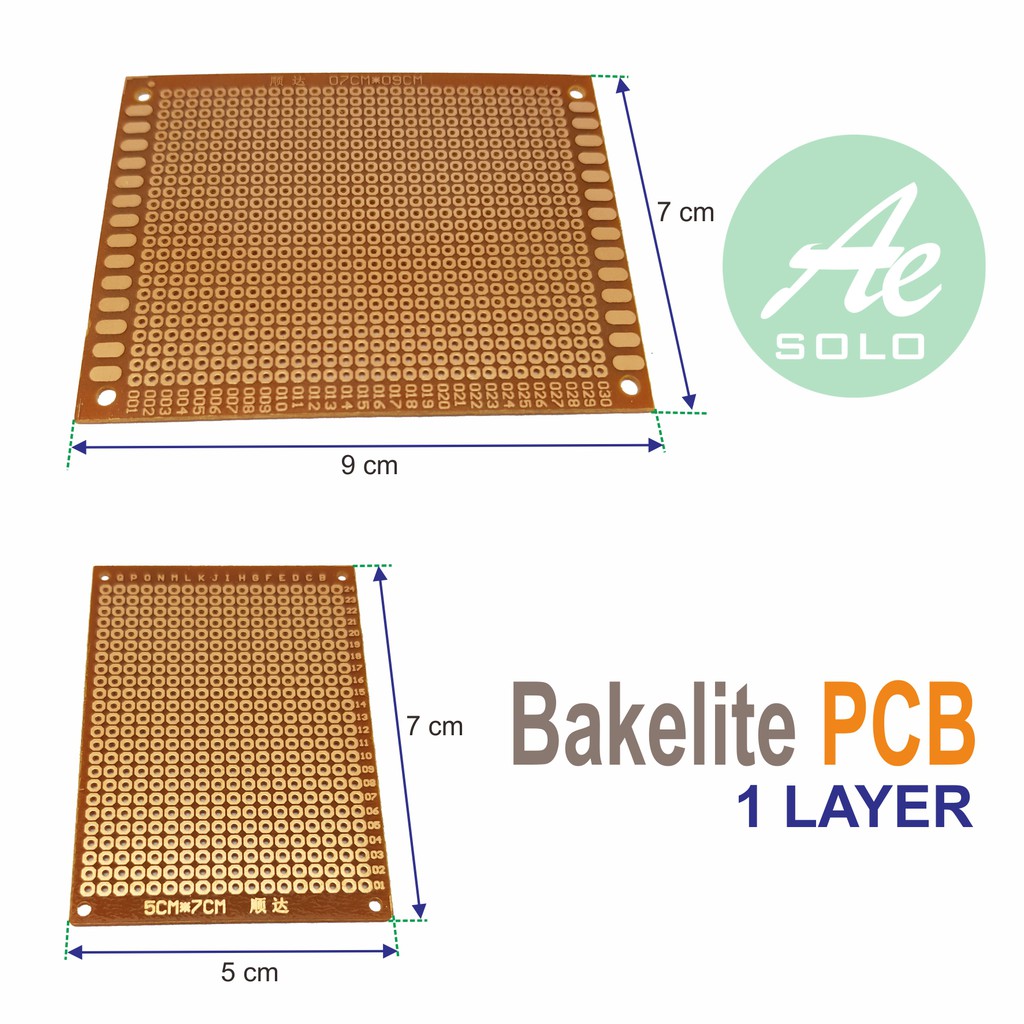 PCB Lubang Universal Board Satu Sisi 5x7cm 2.54mm Pitch