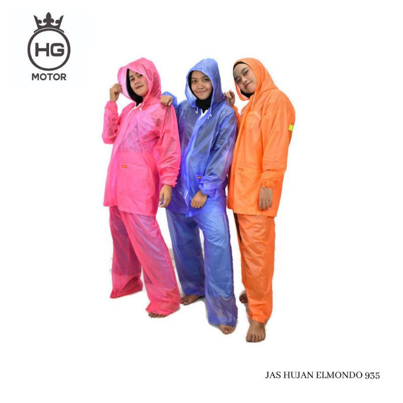 Jas Hujan Stelan Dewasa Elmondo Warna Ceria Polos / Mantel Hujan Elmondo Murah/ ars17.shop