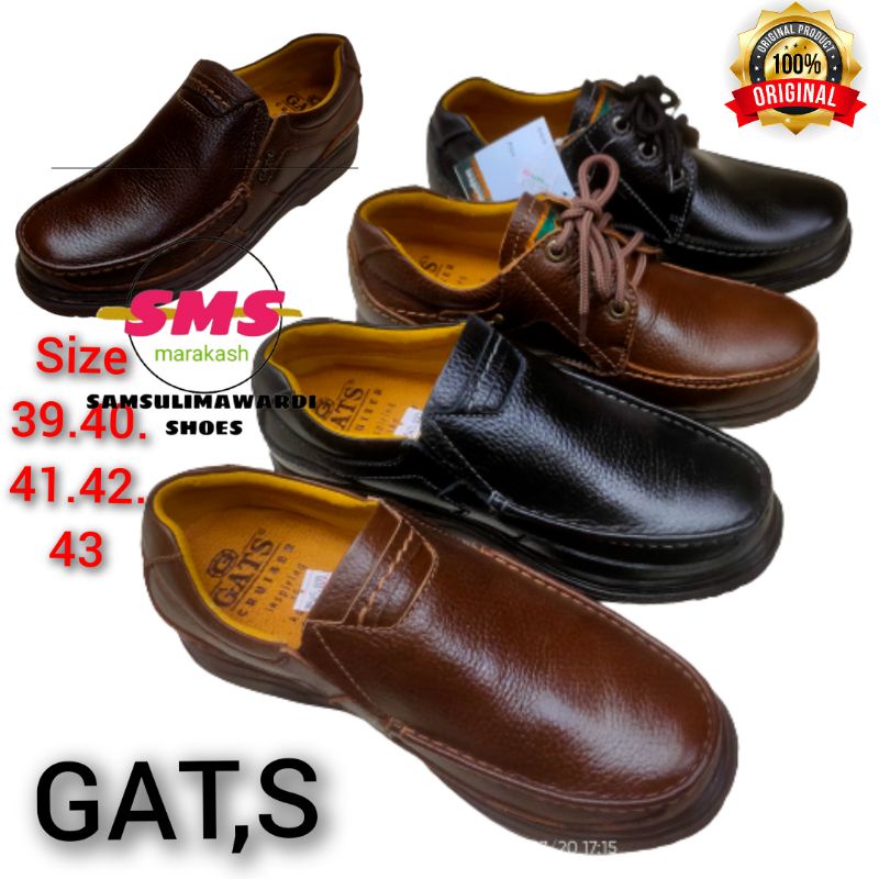 GATS/SEPATU PANTOPEL KULIT ASLI/SEPATU KULIT GATS SLIP ON PRIA/SEPATU GATS ZUU-0005/TERLARIS