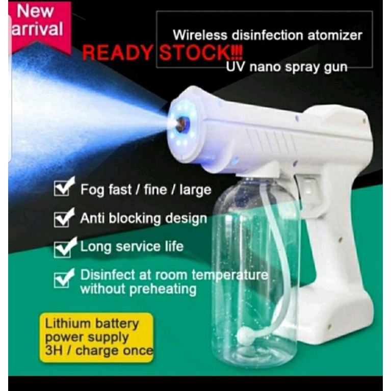 WIRELESS PROTABLE 800ML-NANO SPRAY GUN DISINFEKTAN WIRELES ALKOHOL SEMPROTAN