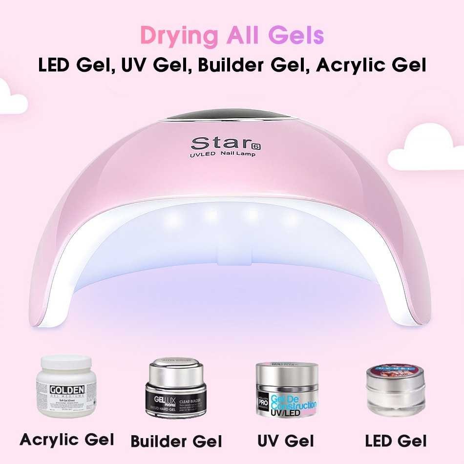 Bayar Ditempat ROHWXY Pengering Kutek Kuku UV LED Nail Dryer 36W - Star6