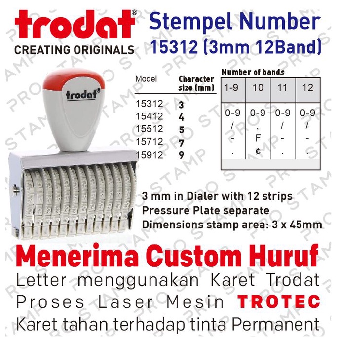 

Stempel Angka Manual 12 Digit 3mm Trodat 15312