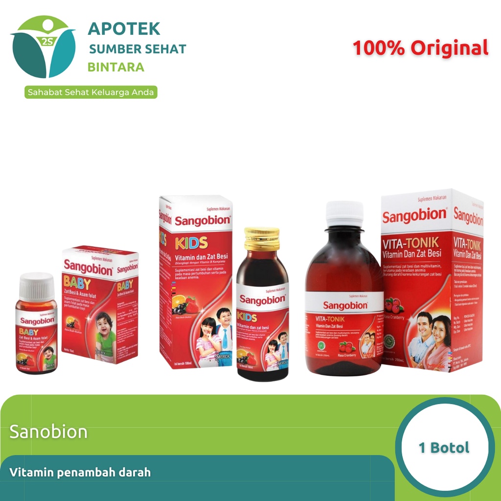 Sangobion Sirup/Drop Vitamin Penambah Darah dan Stamina Bayi-Anak-Dewasa