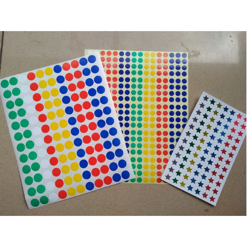

Sticker Lingkaran Bulat Bintang Warna Warni Dot Label 97 114 Star Reward