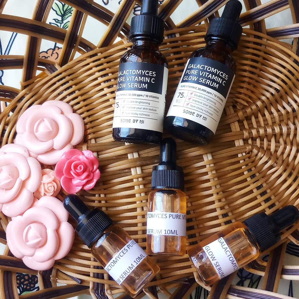 SHARE IN JAR  SOME BY MI GALACTOMYCES PURE VITAMIN C GLOW SERUM &amp; TONER 10ML /  SOMETHINC 24K GOLD ESENCE 10ML