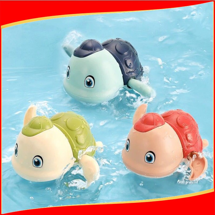 Mainan Bayi Mandi Bentuk Kura Kura Berenang Dikolam