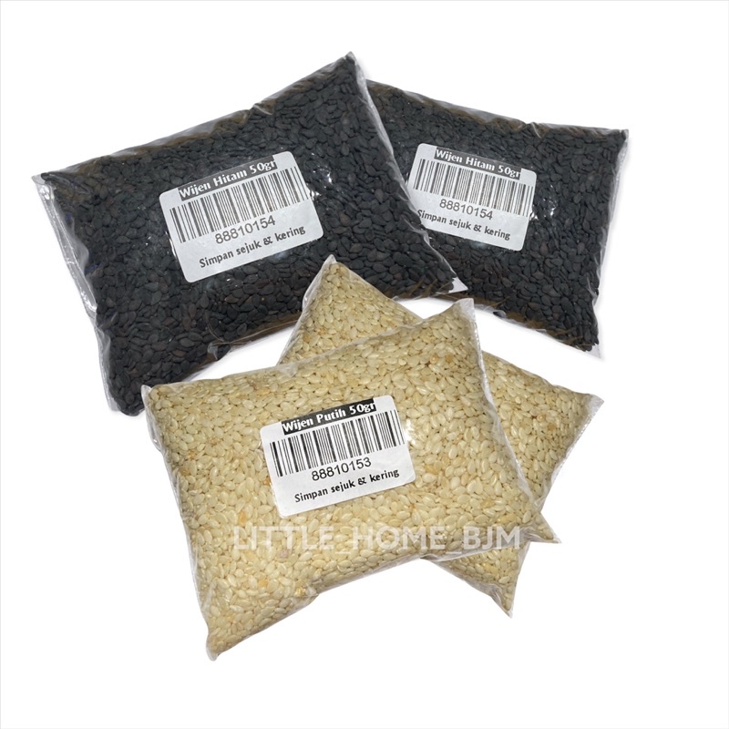 

Wijen Putih dan Hitam 50 gr | Biji Wijen | Sesame Seeds | Goma