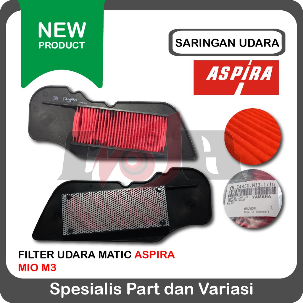 ASPIRA Saringan Filter Udara Mio M3 Soul Gt Fino Xride 125cc Matic Yamaha 2PH