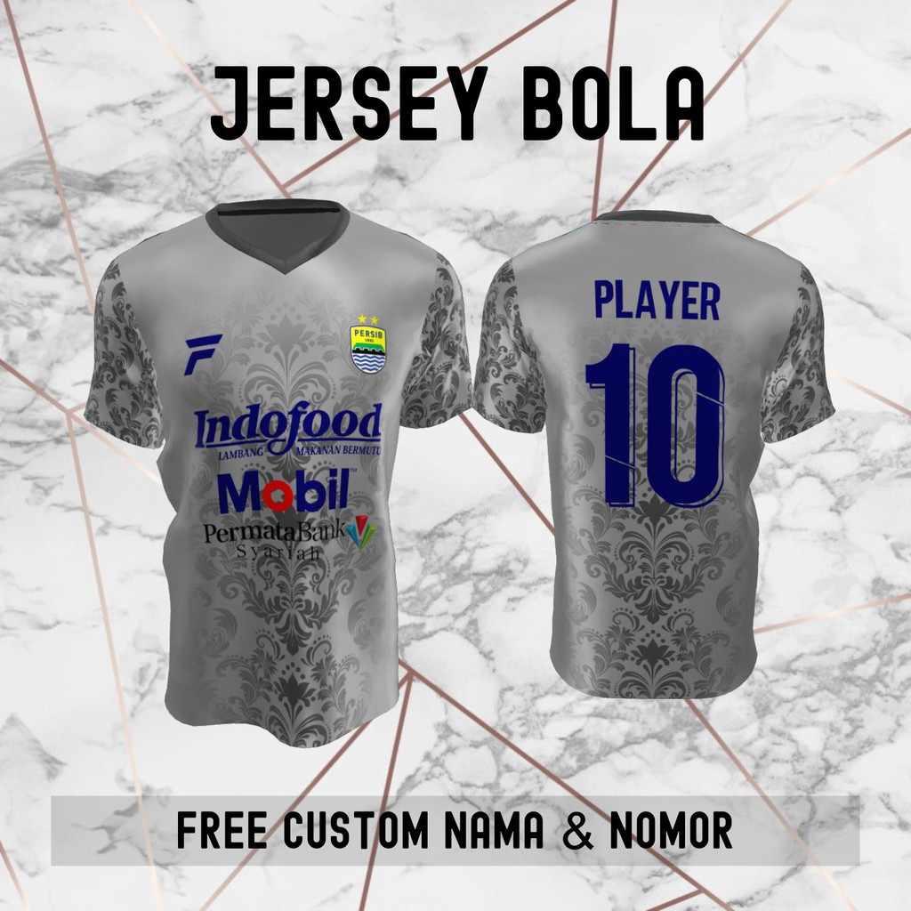 Jersey Batik Persib Bandung Klub Bola Baju Kaos Custom Nama dan Nomor Punggung - 1073