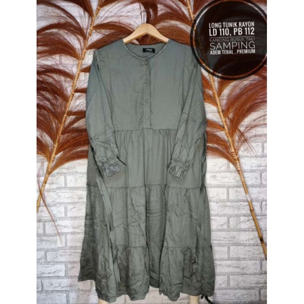 tunik long rayon pakaian wanita baju murah premium busui sleting model canda ld 110