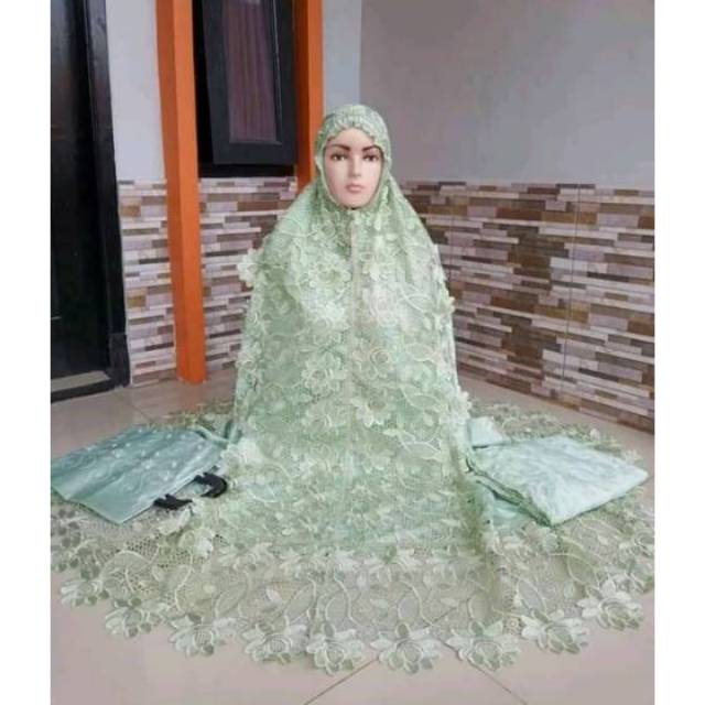MUKENA SUTRA PARIS RENDA PRADA FUL WARNA(TAWON)