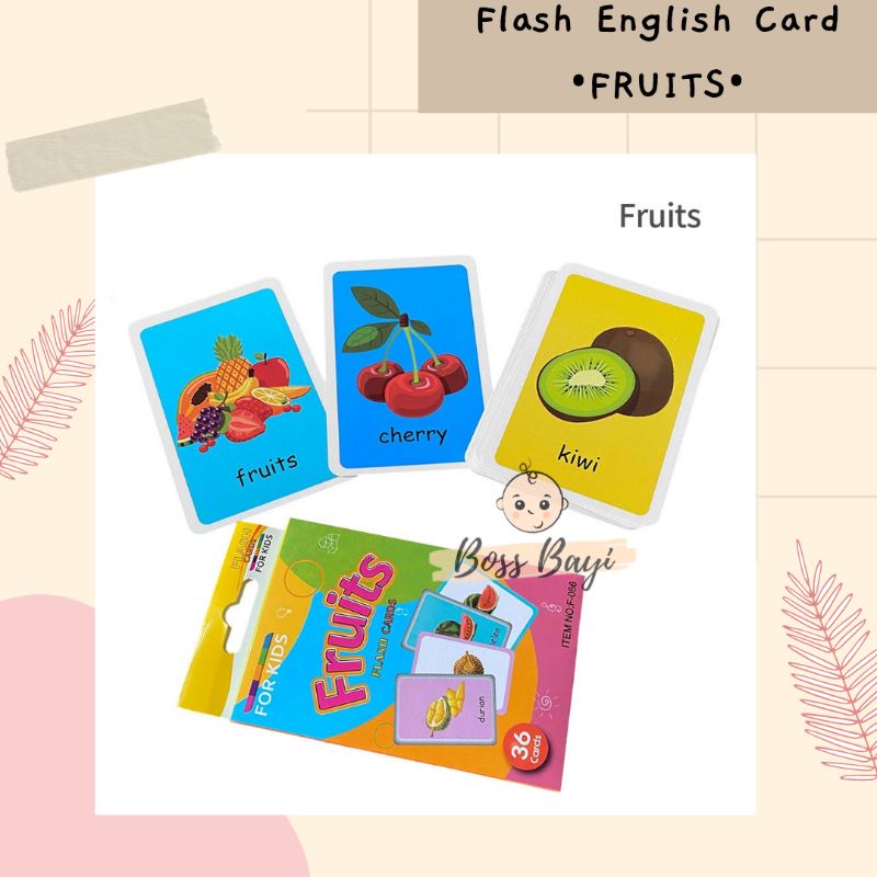 BOSS BAYI - Flash English Card / Mainan Kartu Bergambar Belajar Bahasa Inggris Anak