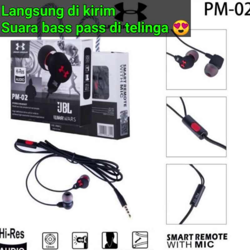 HEADSET EARPHONE HETSET HP HEADPHONE JBL UBL FULL BASS