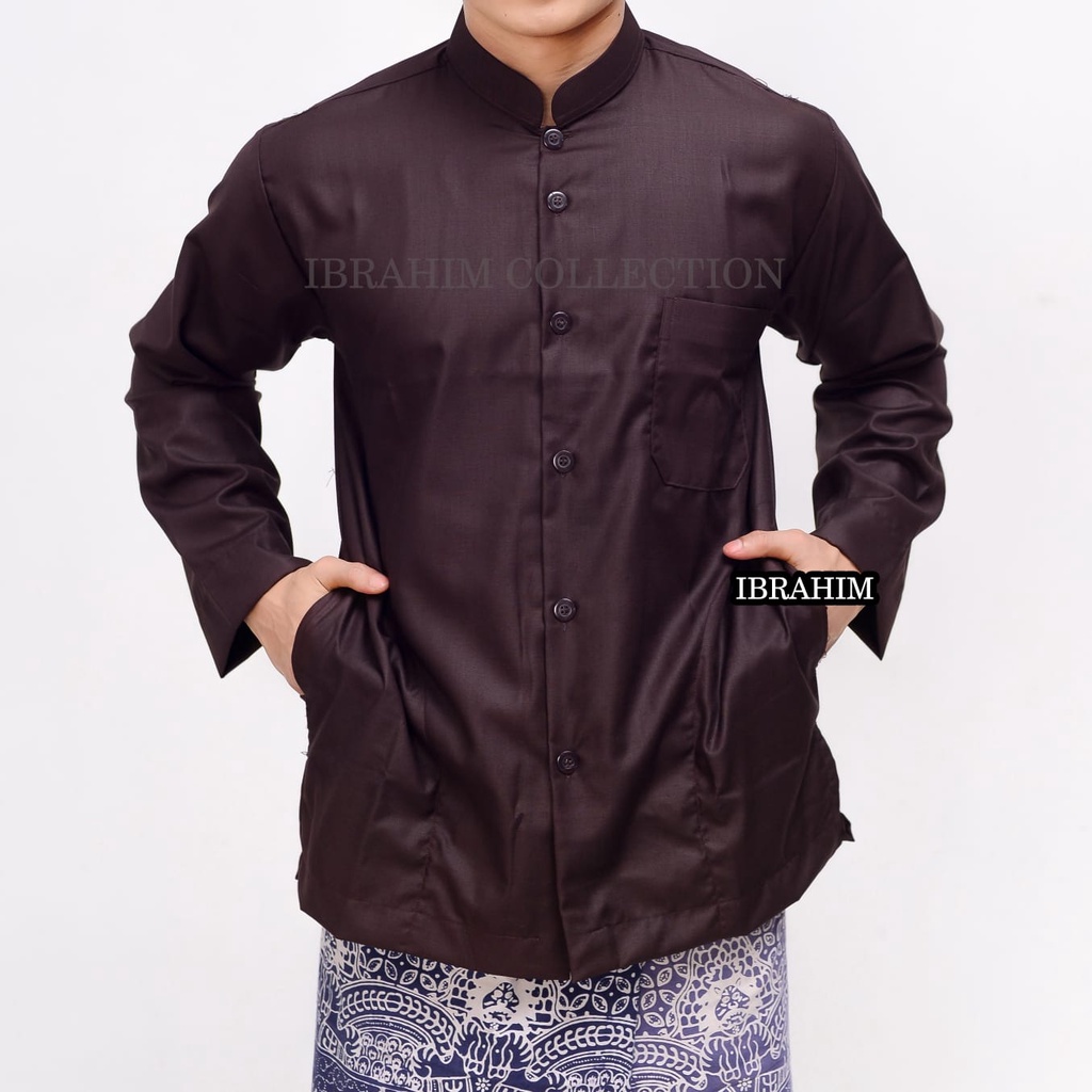 baju koko warna putih/koko pria dewasa/baju putih/lengan panjang/baju koko putih dewasa/katun toyobo