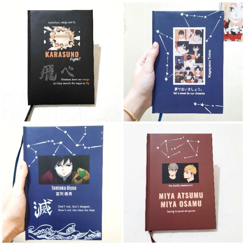 

(PO CUSTOM) Notebook Anime Request Cover Haikyuu, Kimetsu No Yaiba Attack on Titan, dll Hardcover A5