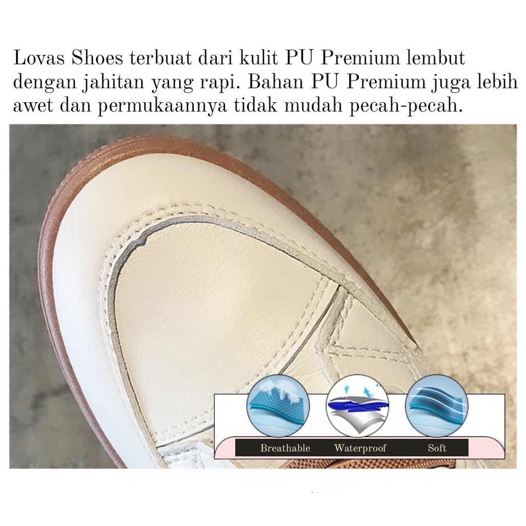 Zenzy Lovas Shoes Korea Design - Sepatu Casual PU Karet-3