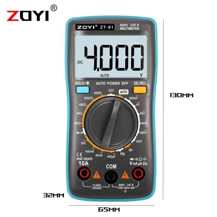 Zoyi ZT-81 Avometer Multimeter Arus Listrik Capasitor Mikrofarad NCV