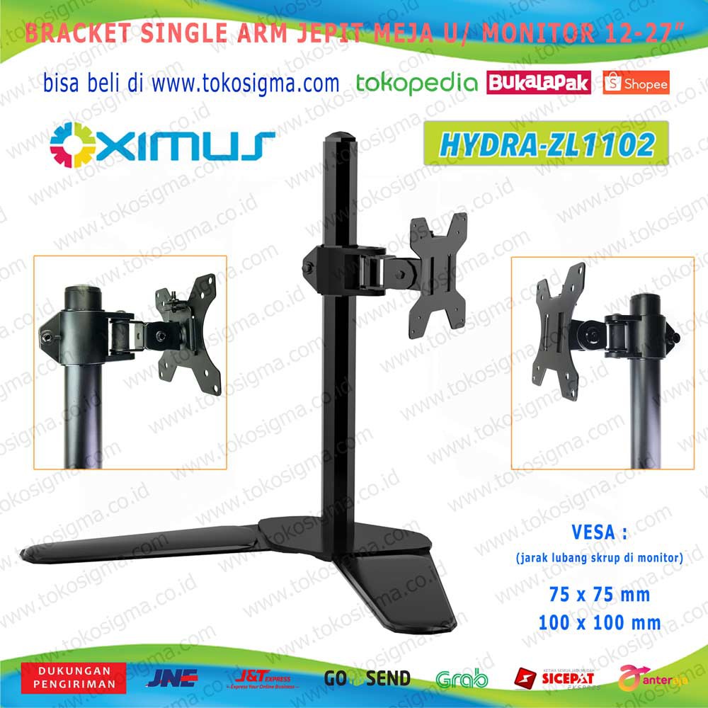 BRACKET STANDING ZL-1102 MENAPAK DI MEJA DESK 1 ARM MONITOR FLAT 13-27 in